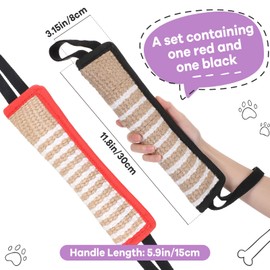 Amylove 2 Pcs Dog Tug Toy, Tug of War Dog Toy, Tough Jute Dog Fight Pillow with 2 Handles for Small Medium Large Dogs Puppy Training Interactive Play