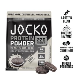 Jocko Fuel Jocko Fuel M?lk Whey Protein Powder - Keto, Probiotics, Grass Fed, Digestive Enzymes, Amino Acids, Low Sugar Monk Fruit Blend - Supports Muscle Recovery & Growth (2.5 LB, Cookies & Cream)