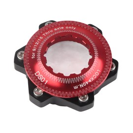 Bike Disc Rotor Adapter,Brake Center Lock Bike 6 Bolts Center-Lock hubs Aluminium Alloy Easy to Install and Disassemble(red+Black)