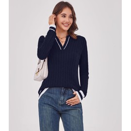 Arolina Women's Sweaters 2025 Fall Winter Cable Knit Sweater Casual Long Sleeve Knitwear Fashion V Neck Pullover Tops M