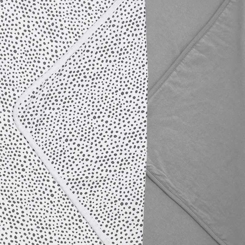 Meyco Baby Hooded Towel Cheetah Plain Grey 80 x 80