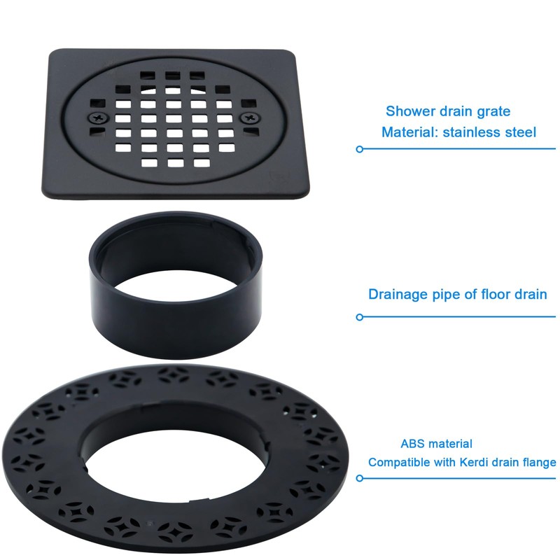 4 Inch Drain Grate Kit Compatible with Schluter Kerdi-Drain Flange