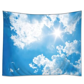 YISUMEI Sky Tapestry, Sun Blue Sky White Clouds Wall Hanging, Natural Landscape Home Decor for Bedroom Living Room Dorm (51.2"x59.1")
