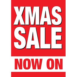 Printed Xmas Sale Now On Posters Window Sign Size A4 Shop Display Window Banner