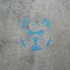 Transparent Decal Stickers Of American Bully Icon Dog Head (Azure