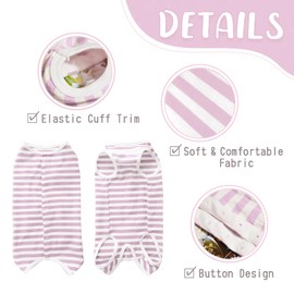 Paipeper Dog's Recovery Suit Post Surgery Shirt for Puppy, Small Dog Surgical Recovery Suit for Female Male Dogs, Dog Onesie Protect Surgical Wound(Purple White Stripe-s)