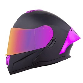 Crown Racing Motorcycle Purple Modular Full Face Helmet Flip up Dual Visor DOT Approved Aldult Helmets