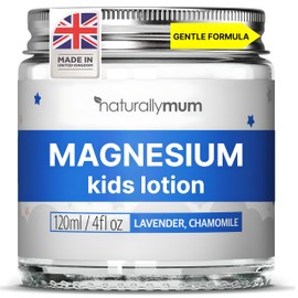 NaturallyMum - Magnesium Lotion for Kids & Babies [NATURAL & SAFE] - Juniors Bedtime Lotion - Magnesium Sleep Cream for Kids & Babies - For Toddlers - Lavender & Chamomile