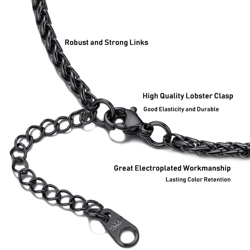 African Map Necklace Stainless Steel Chain Neckless for Men Jewelry