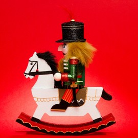 Sikora Series E Large XL Nutcracker Rider Christmas Decoration Wooden Figure, Colour/Model: E02 Green/Red - Soldier, Size: Height Approx. 25 cm