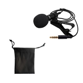 CORHAD Lavalier Clip Microphone Set Omnidirectional Recording Mic for Video Chat Streaming and Interviews Cable Plated Plug for Content Creators