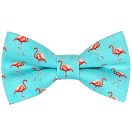 OCIA Cute Pattern Pre-tied Bow Tie Adjustable Bowties for Adult & Children, Coral Apa (Flamingo-02), One Size