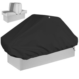 Kingshion Waterproof Back-to-Back Boat Seat Cover - Heavy-Duty Oxford Fabric, Dustproof Marine Storage Protector for Pontoon, RV, Dock - 50x22x22 Inches (Black, Cover Only)