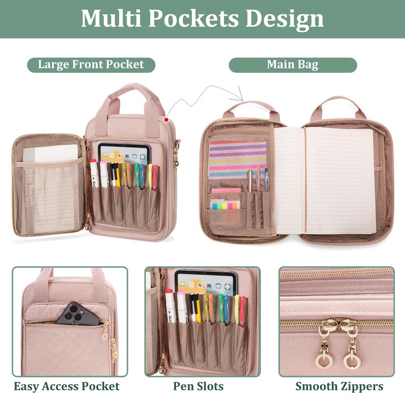 Teamoy Multi-Functional Journal Supplies Storage Case, Notebook Holder with Pen