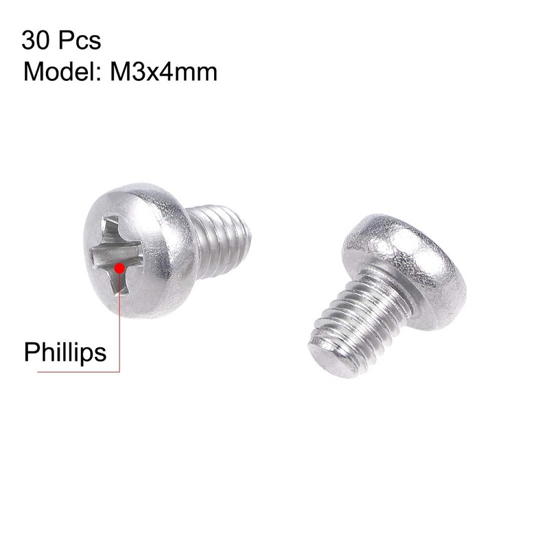 sourcing map Machine Screws Plate Phillips Head Screws Bolts M3