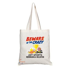 Coralgraph Inc TB1033 Beware of the Crazy Art Sports Memorabilia Collector Novelty Present Gift Printed Eco-Friendly Stylish Long Handled Tote Shoulder Bag