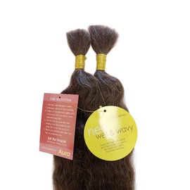 Celebrity Aura Super Wave Bulk Wet Wavy Blended Human Hair for Braiding, 18 Inch, 100g/Pack, Multiple Colors (30)