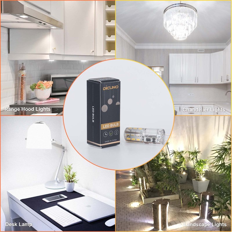 DiCUNO G4 LED Bulbs 12V 1.2W T3 10W Halogen Bulbs