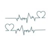 EROSPA® Temporary Tattoo Sheet / Sticker - ECG Heart Frequency