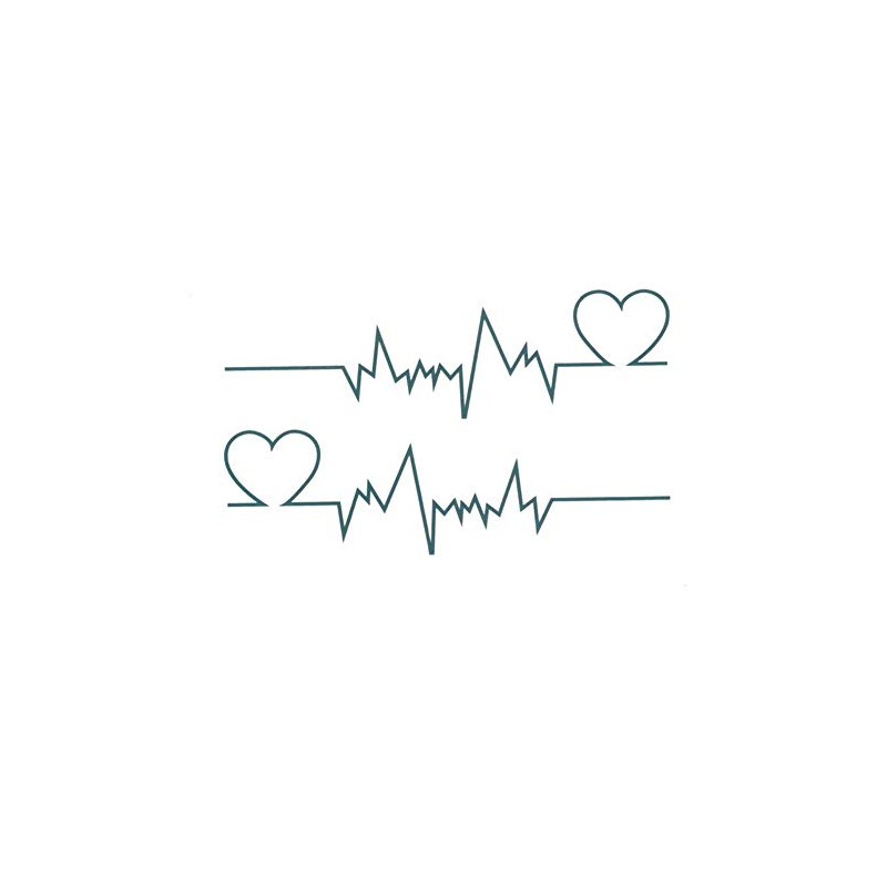 EROSPA® Temporary Tattoo Sheet / Sticker - ECG Heart Frequency