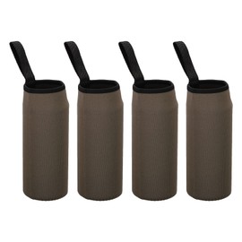 PATIKIL 65mmx180mm Water Bottle Sleeve, 4 Pack Neoprene Insulated Bottle Bag Holder Carrier Pouch with Finger Strap, Coffee