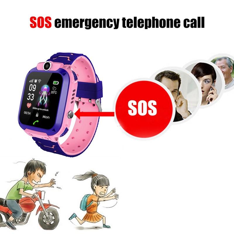 LBS GPS Location Kid Tracking Smartwatch Children Phone Watch Emergent