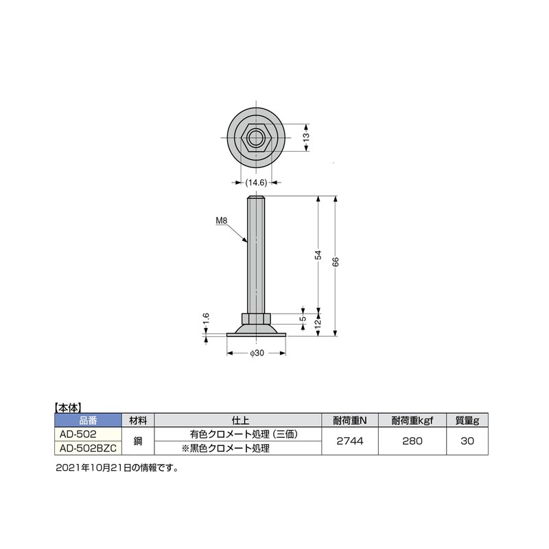 Sugatsune Industrial Lamp Brand Adjuster AD-502 AD-502BZC