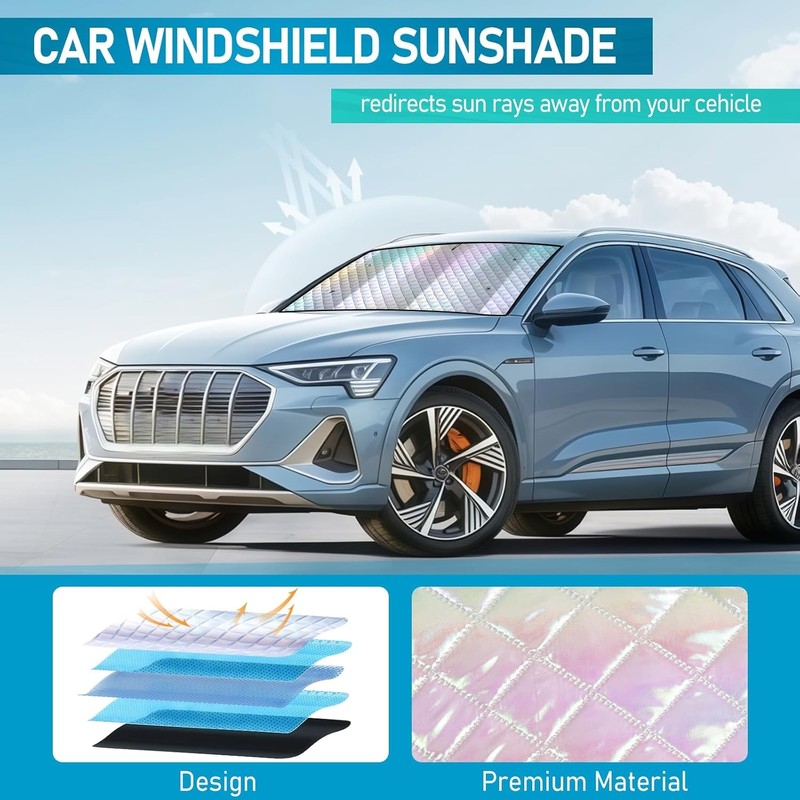 Tavaleu Car Windshield Sun Shade Foldable Car Shades for Front