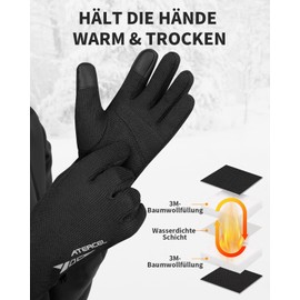 ATERCEL 3-M Winter Gloves Men Women Touchscreen Gloves with Fleece Lining Thermal Gloves Knitted Gloves for Outdoor Sports Hiking Running Cycling