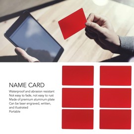 Cocoarm Visitenkarte in Exquisites, Leichter Aluminium -Visitenkarte für Unternehmensbesprechungen, 50 PCS Eingraviert (Rot)