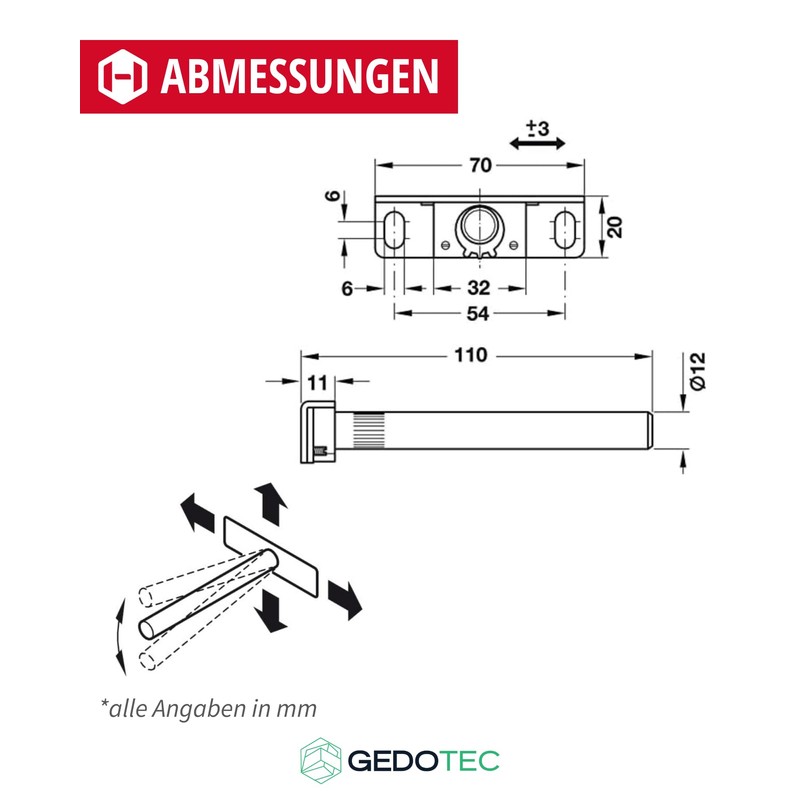 Gedotec Shelf Bracket Adjustable | Pack of 2 Shelf Brackets