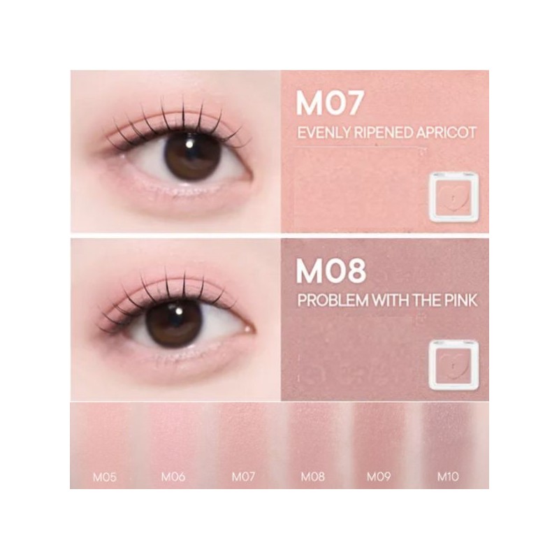 PERIPERA Heart Pocket Single Shadow 2color Set, Color1#$%Color2:M06 Guiltless Strawberries-M05