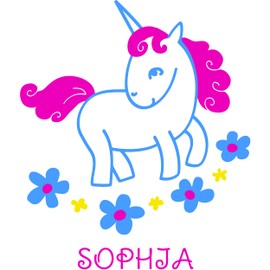 Unicorn Wall Decals – Kids Sticker with Flowers and Foal – Colorful D?cor for Children Girls Bedroom – Nursery Baby Unicorn Sticker - Kid Name Decals for Wall - Make Children Space Unique 30x38