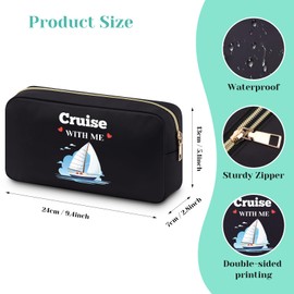 Cruise Lover Gift for Women Cosmetic Bag Cruise Themed Gifts for Friend Girl Daughter Wife Colleague Summer Vacation Makeup Bag Beach Weekend Presents for Sister Travel Zipper Bag