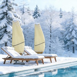 Lebouri Patio Umbrella Cover Waterproof: 600D Heavy Duty Outdoor Umbrella Cover - Cantilever Offset Parasol Cover for 9-13 FT Umbrellas