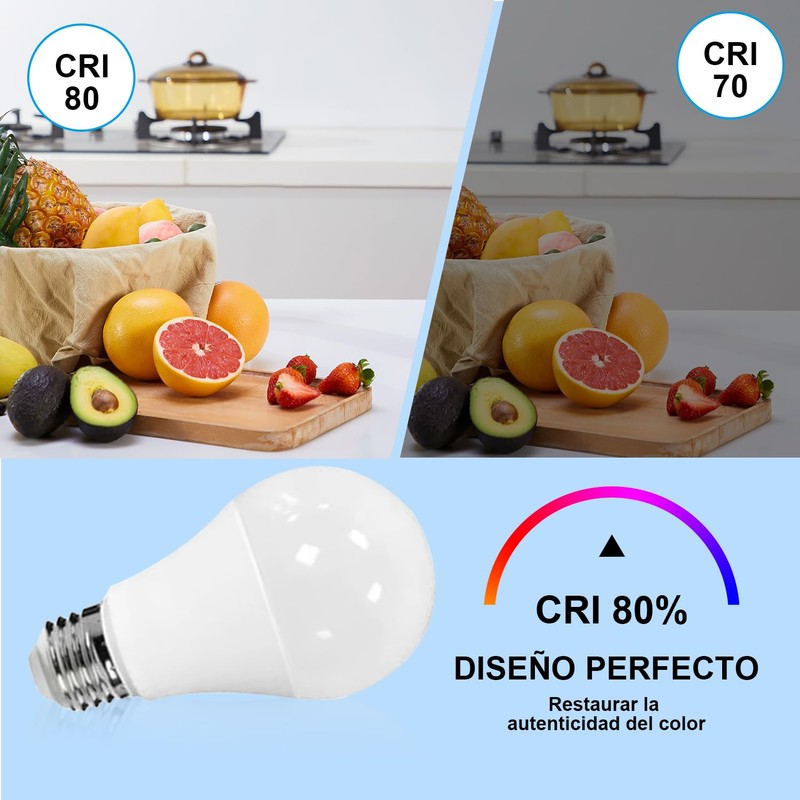 Paquete 10, Focos 10w Led Ahorrador, E27, 700lm Luz Bca