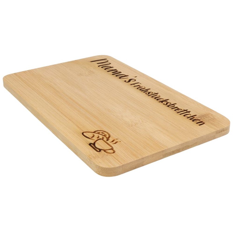 Spruchreif Bamboo Breakfast Board with Engraving for Mum, Bread Board
