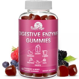 Digestive Enzymes Chewable Gummies: Helps Food Intolerance, Debloat, and to Digest Dairy, Carbs, Veggies, Protein, Fruit -Amylase Protease Lipase Lactase- Naturally Flavored Vegan Gummies. 60 Count