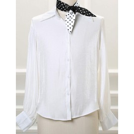 Allegra K Chic Polka Dots Women Neckerchief Skinny Scarves Hair Band Ribbon for Bag Accessory Black Small Dot 1