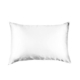 Royal Comfort Pillowcase 100% Pure Silk One Pack Soft Luxury Breathable for Hair and Skin Hidden Zipper (51x76cm, White)