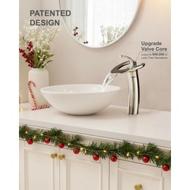 Brushed Nickel Tall Bathroom Faucets 1 Hole, Single Hole Vessel Sink Vanity Faucet, Unique Modern Bathroom Mixer Tap for Bowl Sink Lavatory, llaves para lavamanos de baño,lavamanos de baño modernos