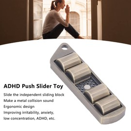 Fidget Slider, Pea Pod Magnetic Metal Fidget Toys para Adultos, ADHD Autismo Ansiedad Stress Relief Slider Juguete Sensorial, Juguetes de Escritorio de Oficina (Dorado)