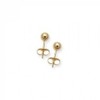 Simple Classic Style Hollow Childrens Round Ball Stud Earrings 14K