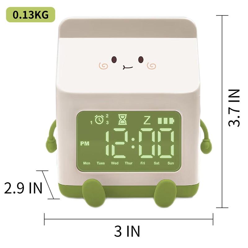CYMNER Dreamlike Milk Box Alarm Clock: Unique design, versatile functions,