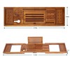 Premium Foldable Teak Bathtub Tray, Expandable Bath Tray for Tub,