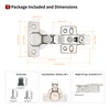 20 Pcs Full Overlay Frameless Soft Close Cabinet Hinges,105° 3-Way