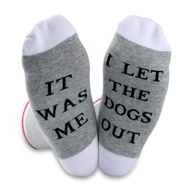 2 PAIRS Dog Lover Gift Dog Mom Gift It Was Me I Let The Dogs Out Novelty Socks for Dog Owner Cut Dog Socks