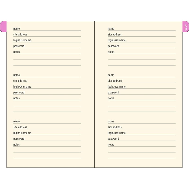 Peony Garden Internet Address & Password Logbook