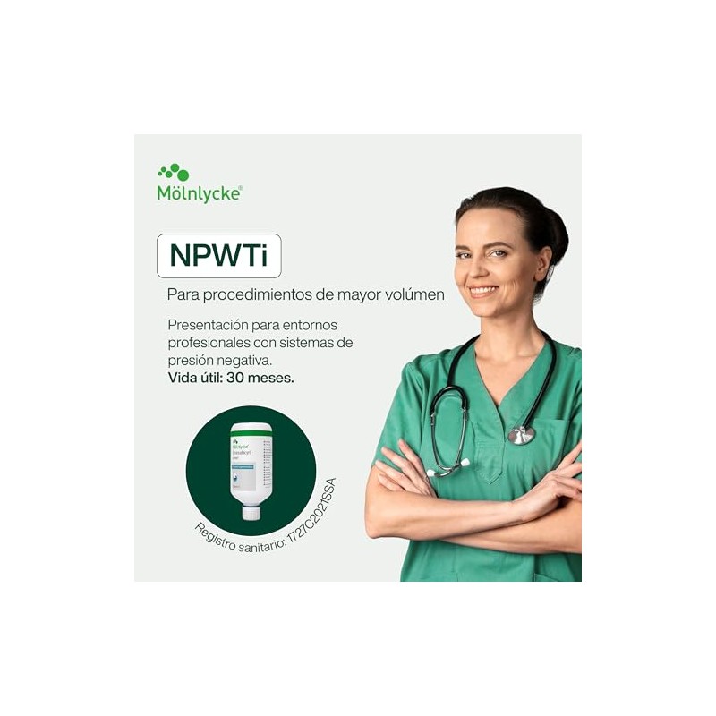 500 ml NPWT Solución de Irrigación para Heridas | Ácido