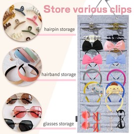 Kraeoke Hair Clips Storage Holder Display Holder for Hair Accessories Large Hanging Jewellery Organiser for Girls (Grey 2)